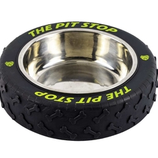 Rubber tire dog bowl set